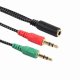 3.5mm Splitter 2M to 1F Mic Audio Adapter Cable (ALU78G) (image for) 3.5mm Splitter 2M to 1F Mic Audio Adapter Cable (ALU78G)